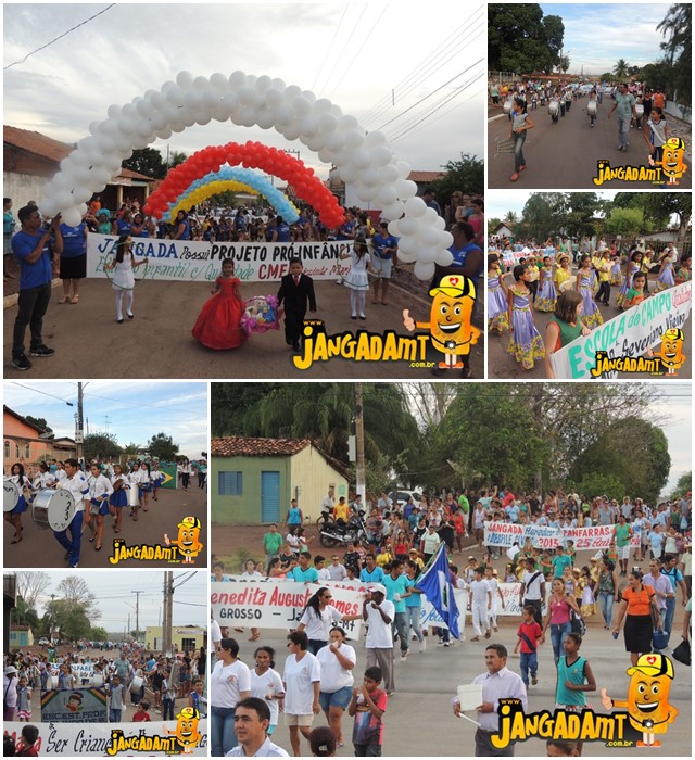 Fanfarras e alunos abrilhantam desfile cívico em comemoração ao 25º aniversário de emancipação política de Jangada